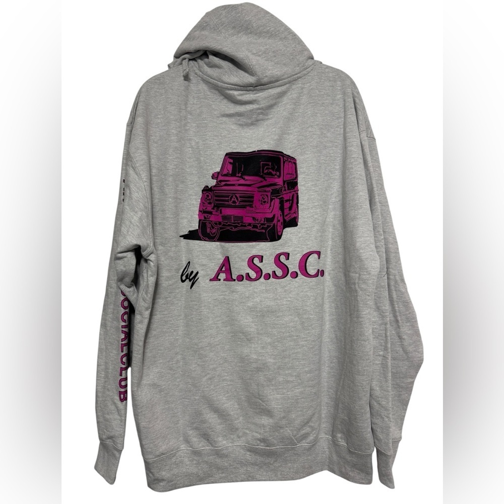 Anti Social Social Club (ASSC) Berlin Hoodie Heather Grey / Pink G-Wagon Size XL